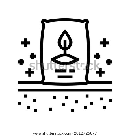 seeding organic soil line icon vector. seeding organic soil sign. isolated contour symbol black illustration