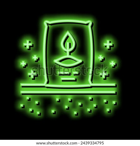 seeding organic soil neon light sign vector. seeding organic soil illustration
