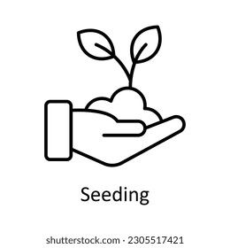 Vector de semillas    ilustración de diseño de iconos de esquema. Símbolo agrícola sobre el fondo blanco archivo EPS 10