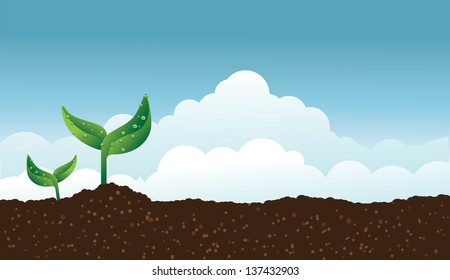 Seedling background  With space for your message  EPS 10 vector  grouped for easy editing  No open shapes paths 