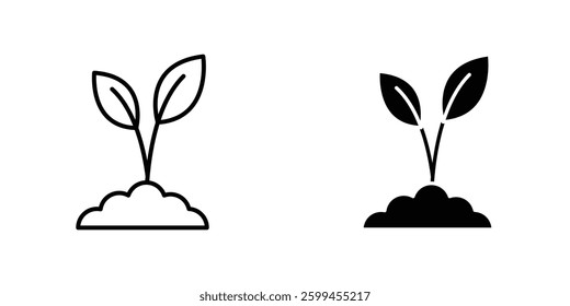 Seedling flat simple vector icons illustration set.