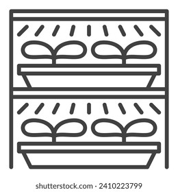 Seedling and Grow Light System vector Phyto Lamps concept linear icon or symbol