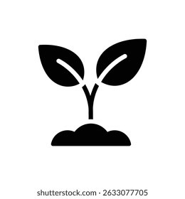 Seedling Growing with Two Leaves, Symbol of New Life