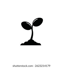 Seedling Icon Design Growth Concept Sprout In Soil New Life Beginning