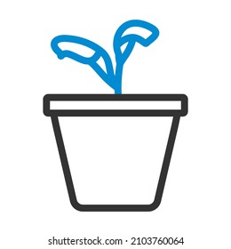 Seedling Icon. Editable Bold Outline With Color Fill Design. Vector Illustration.