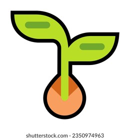Seedling icon emoji flat vector on white background