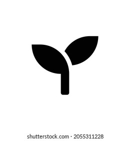 Icono de plántula. Diseño de estilo plano aislado en un fondo blanco. Ilustración del vector