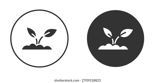 Icono de plántula en estilo glifo para Diseño web. Iconos de UI UX