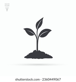 Seedling icon. Growing young plant. Isolated vector illustration.