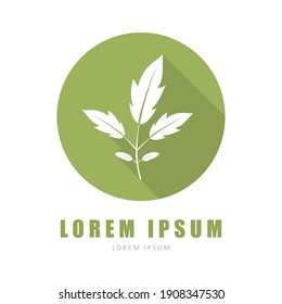 Seedling icon. Leaf logo. Vegan or eco products. Vector illustration in flat cartoon style.