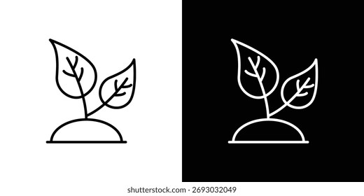 Icono de plántula. Línea con trazo editable.