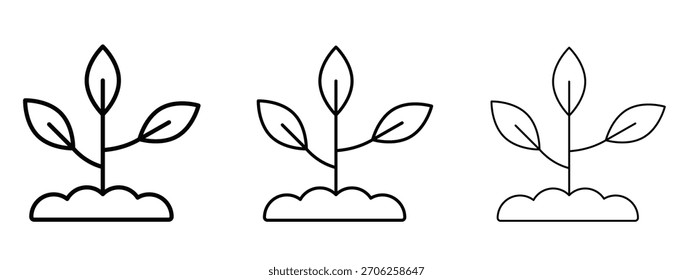 Seedling icon linear style sign for mobile concept and web design.