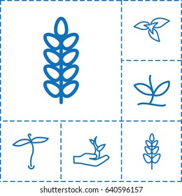 Seedling icon. set of 6 seedling outline icons such as plant