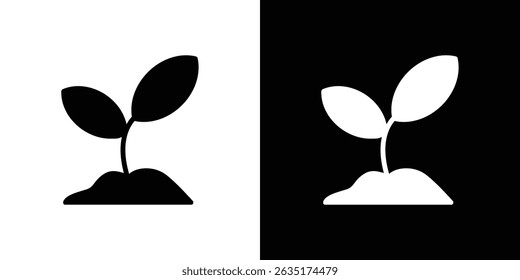 Seedling icon in solid flat trendy design style.