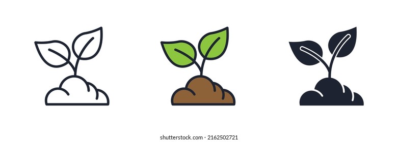 seedling icon symbol template for graphic and web design collection logo vector illustration