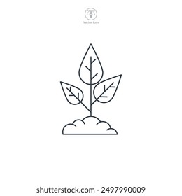 Seedling icon symbol vector illustration isolated on white background