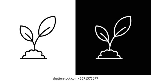 Icono de plántula. Paquete de Vectores lineales delgados
