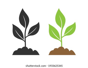 Seedling icon vector illustration isolated on white background. - Shutterstock ID 1933625345