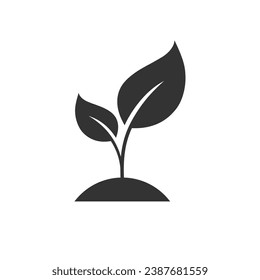 Seedling icon vector silhouette. Leaf nature icon vector