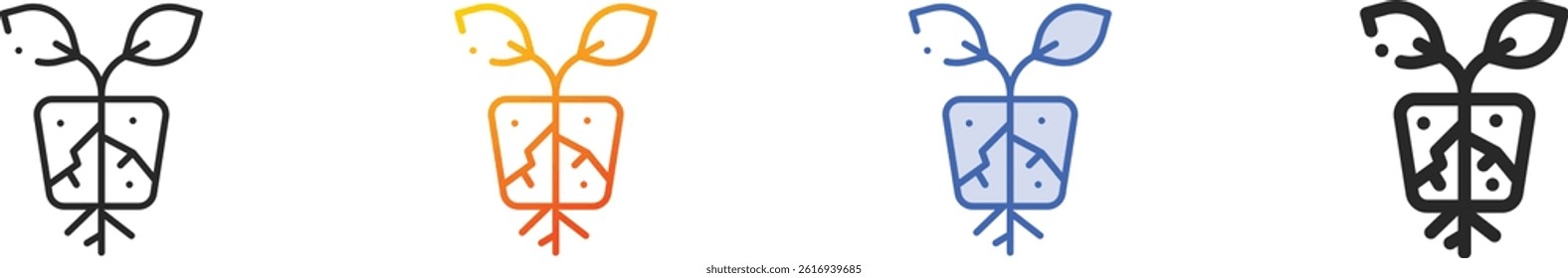 seedling icon.Thin Linear, Gradient, Blue Stroke and bold Style Design Isolated On White Background