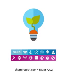 Seedling in lamp icon