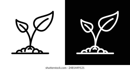 Seedling line icon vector illustration set.