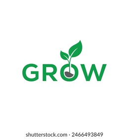 Seedling Logo design. Growth concept. Environment friendly symbol.