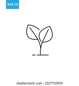 Icono de línea de planta de semilla Ilustración vectorial