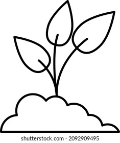 Seedling Plant Outline Icon Vector