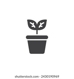 Seedling plant vector icon. filled flat sign for mobile concept and web design. Plant growth glyph icon. Symbol, logo illustration. Vector graphics