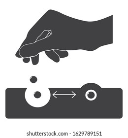 Seedling planting. Flat icon vector illustration. Simple black symbol on a white background. Hand with seeds vector icon for web mobile UI element.
