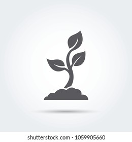 Seedling, process, seed icon silhouette Vector illustration