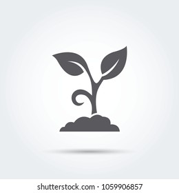 Seedling, process, seed icon silhouette Vector illustration