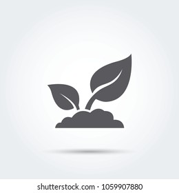 Seedling, process, seed icon silhouette Vector illustration