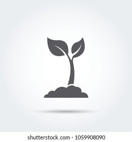 Seedling, process, seed icon silhouette Vector illustration