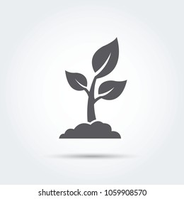 Seedling, process, seed icon silhouette Vector illustration