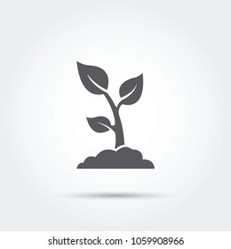 Seedling, process, seed icon silhouette Vector illustration