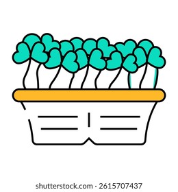 seedling radish line icon vector. seedling radish sign. isolated symbol illustration