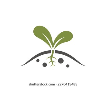 Seedling sprout icon. planting, farming and agriculture symbol. isolated vector image in simple style