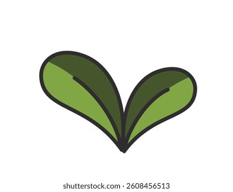 Seedling sprout illustration in green colors. Spring, planting and nature design element. Isolated vector image