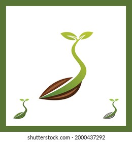 seedling, sprout, sapling flat icon in illustrator.