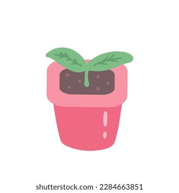 Seedling, sprout. Vector Illustration for printing, backgrounds, covers and packaging. Image can be used for greeting cards, posters, stickers and textile. Isolated on white background.