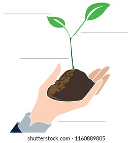 Seedling success. Growing up business together. Use for company's purpose and presentation.