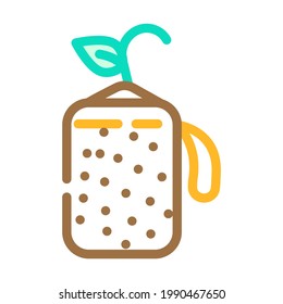 seedling tablet peat color icon vector. seedling tablet peat sign. isolated symbol illustration