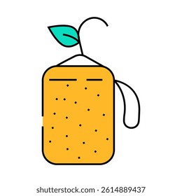 seedling tablet peat line icon vector. seedling tablet peat sign. isolated symbol illustration