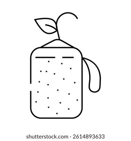 seedling tablet peat line icon vector. seedling tablet peat sign. isolated contour symbol black illustration