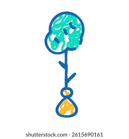 seedling tree doodle icon sketch vector. seedling tree sign. isolated symbol illustration