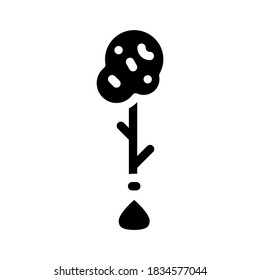 seedling tree glyph icon vector. seedling tree sign. isolated contour symbol black illustration