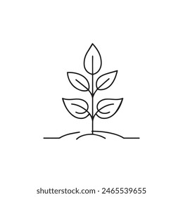 Icono de árbol de plántula. Diseño de Vector verde de la naturaleza negra.