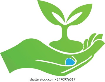 Seedling tree logo design. Pot Plant logo design vector icon. Tree plantation logo design template images. Green Tree gardening. Tree logo vector icon